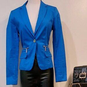 💥HOT ITEM!💥 MICHAEL Michael Kors Zipper Detailed Fitted Blazer in Eletric Blue